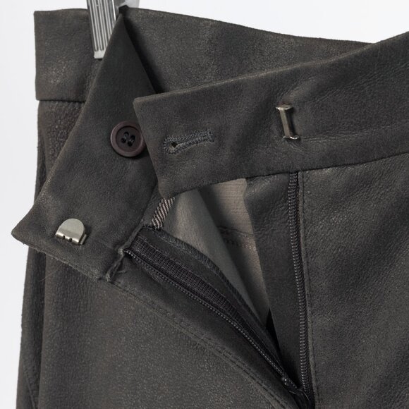 Brunello Cucinelli Grey Leather Panelled Skinny Pants - Picture 7 of 9